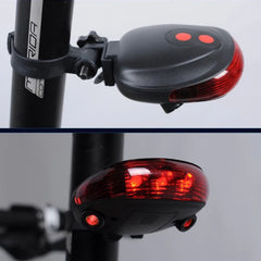 Waterproof Rear Bicycle Tail Light 2 Laser+5 LED Red Lamp 4 Flashing Model Night Safety Warning Accessorie