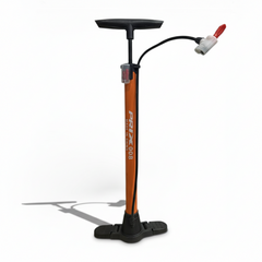 High-Pressure Portable Bicycle Floor Pump with Precision Pressure Gauge - Universal Presta & Schrader Valve Compatibility