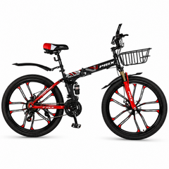 PRIX 2620 Folding Bike with Basket | 21 Speed 26 Inch