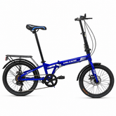 Volcano Folding Bike 20 Inch – Lightweight Steel Frame, 7-Speed Gears, Disc Brakes, Rear Rack