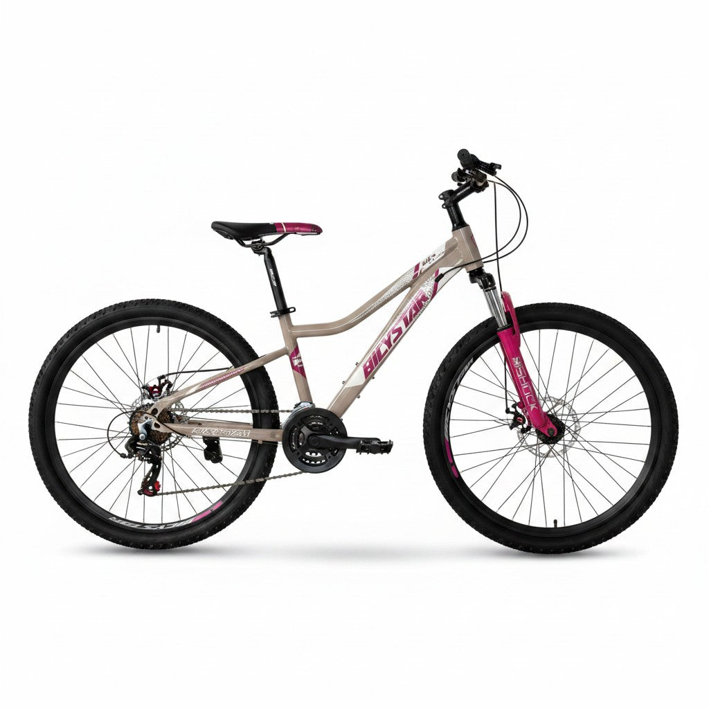 Bicystar Mountain Bike | 7 Speed 24 Inch Steel Frame