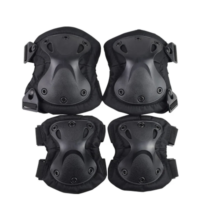 Tactical Knee Pads, Elbow Pads, Pulleys, Mountaineering, Cycling, Sports Protective Gear, 4-piece Set