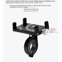 Universal Bicycle Phone Holder Mount - Metal GPS Riding Stand Bracket for MTB Motorcycle Bike Moto Handlebar with Anti-Slip Clip