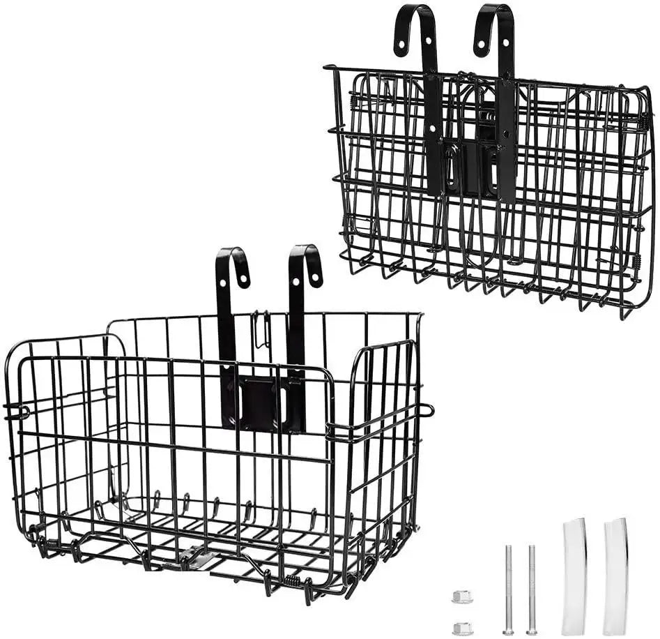 Bicycle front metal wire basket