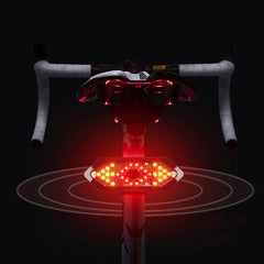 Bicycle Tail Light USB Wireless Remote Control Turn Signal Warning Lamp + Horn