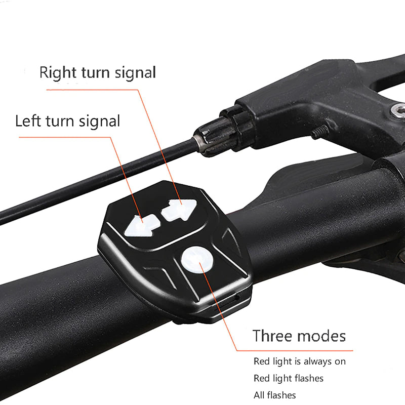 Bicycle Tail Light USB Wireless Remote Control Turn Signal Warning Lamp + Horn